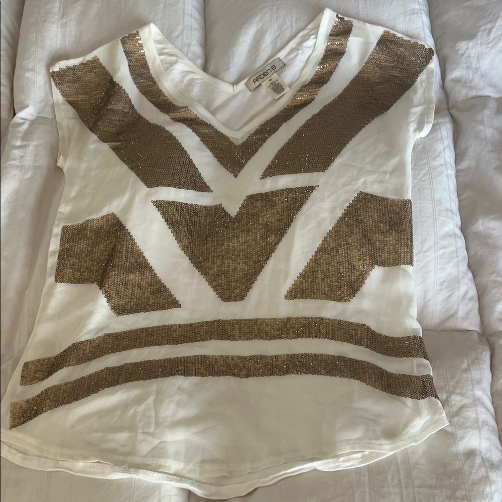 Arden B gold sequin top